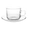 Ocean Stack Glass Tea Cup and Saucer Set Clear 6 PCS