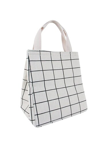Oasisgalore Lunch Bag Insulated Lunch Box for Women Men,Reusable Adult Lunch Tote Bags for Work or Travel (White Plaid)
