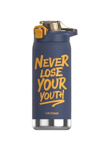 Generic Motivational Water Bottle ""NEVE LOOSE YOUR YOUTH""(Dark Blue)1100ml, BTL-GH02-KJ5