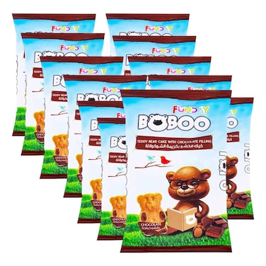 بوبو كيك محشو بكريمة الشوكولاته على شكل الدب تيدي 32 غرام حزمة من 12