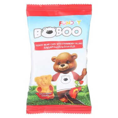 بوبو كيك محشو بكريمة الفراولة على شكل الدب تيدي 32 غرام