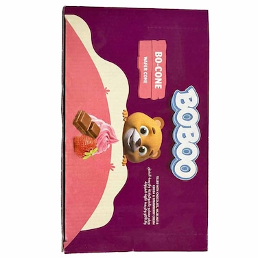 Bobo Wafer Cone Chocolate, Hazelnut &amp; Strawberry Cream, 25g, Pack of 24