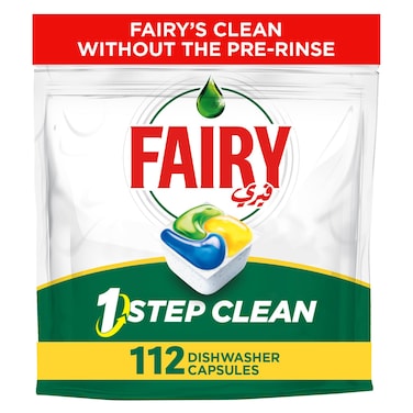 Fairy 1 Step Clean Dishwasher Capsules 112 Capsules