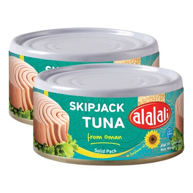 العلالي سمك التونة سكيبجاك في زيت عباد الشمس 170 غرام حزمة من قطعتين