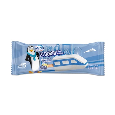 Igloo Dubai Metro Blueberry and Vanilla Ice Cream Stick, 65ml