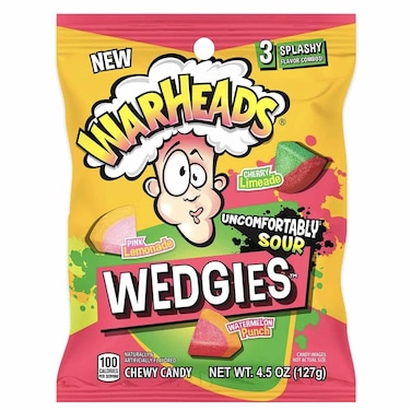 Warheads Uncomfortably Sour Wedgies Chewy Candy, 127g