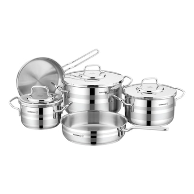 Korkmaz Astron Cookware Set A2055 Silver 8 PCS
