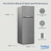 Beko Refrigerator 350 Litres Gross(314 Net)Capacity, Top Mount, No Frost,10 Years Warranty on ProSmart Inverter Compressor,RDNE350K30XBN(Silver)