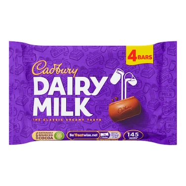 Cadbury Dairy Milk Chocolate Bar 4 Bars 108.8g