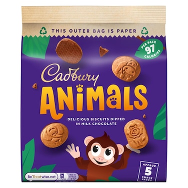 Cadbury Animals Milk Chocolate Dipped Biscuits 99.5g