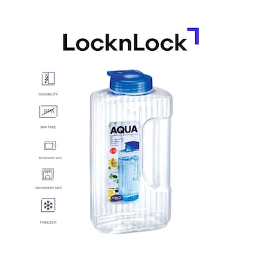 LocknLock 2.1L Water Bottle HAP736 &ndash; Slim Profile Easy Grip Design for Active Lifestyles