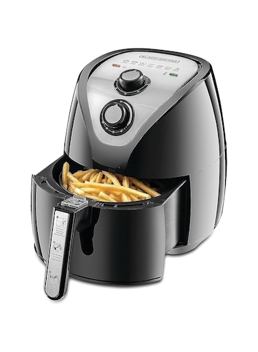 BLACK+DECKER Air Fryer 1500W 2.5L Capacity 360&deg; Rapid Air Convection Technology, Temperature-Time Control For Little/No-Oil Healthy Frying, Grilling, Roasting, and Baking AF200-B5