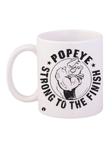 Popeye Printed Coffee Mug White/Black 11ounce