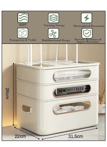 Router Shelf WiFi Router Storage Box Multi Layer Cable Storage Box Hidden Wire Protection Box(3 Layer)