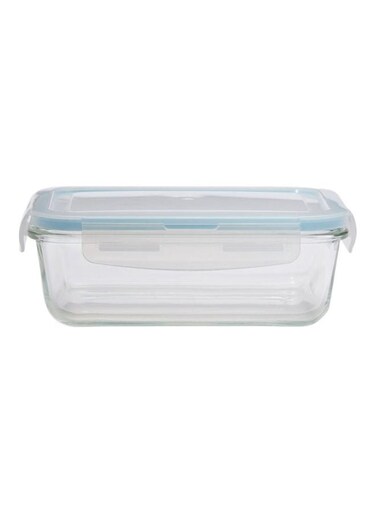 Boro Pro Rectangular Food Storage Container With Lid Blue/Clear 840ml