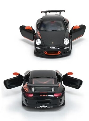 Porsche 911 GT3 RS Die Cast Metal Doors Openable Pull Back Action Toy car