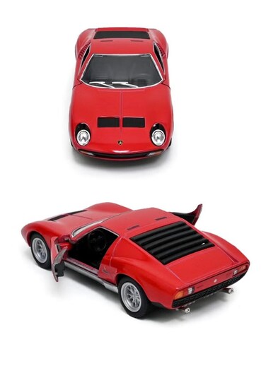 1971 Lamborghini Miura P400 SV Die Cast Metal Doors Openable Pull Back Action Toy car