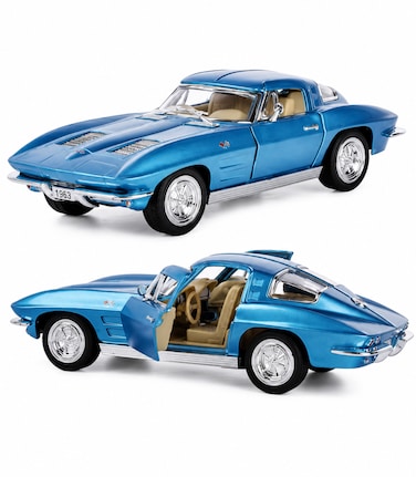 1:36 Scale Pull Back Action Door Openable 1963 Corvette Sting Ray Miniature Diecast Metal Toy Car