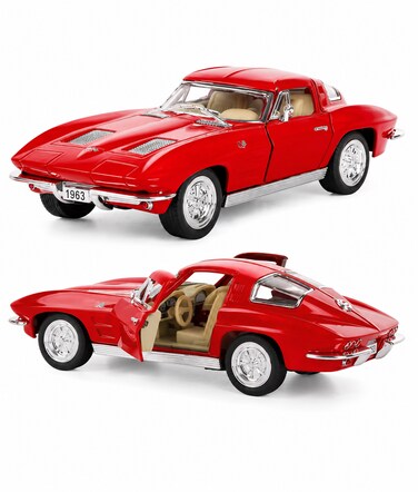 1:36 Scale Pull Back Action Door Openable 1963 Corvette Sting Ray Miniature Diecast Metal Toy Car