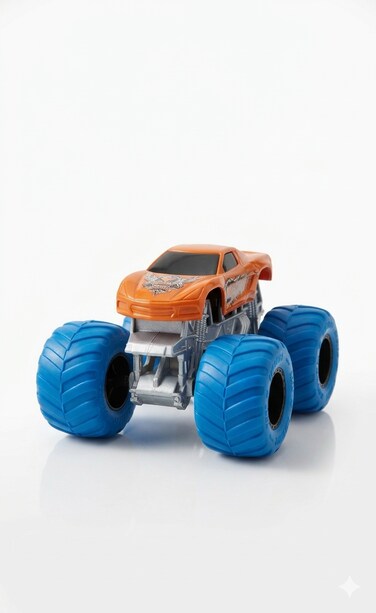 1:64 Scale Monster Truck Mini Toy Car for Kids &ndash; Pull Back Action Vehicle with Big Wheels-Orange