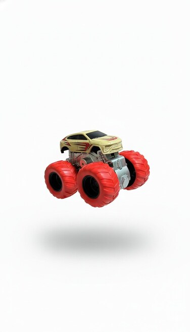 1:64 Scale Monster Truck Mini Toy Car for Kids &ndash; Pull Back Action Vehicle with Big Wheels-Beige