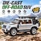 1:22 Die-Cast SUV Toy Car with Lights, Sounds, Pull Back Action &amp; Open Doors-Silver