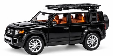 1:22 Die-Cast SUV Toy Car with Lights, Sounds, Pull Back Action &amp; Open Doors-Black