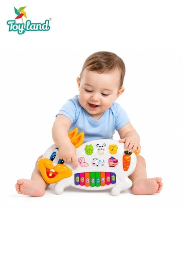 Musical Rabbit Piano Soft Song Early Sounding Educational Toy For Kids