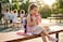 Kids Printed Water Bottle 550ML  Drinking Bottle with Flip Lock Lid and Carry Strap-Pink