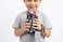 Kids Printed Water Bottle 550ML Drinking Bottle with Flip Lock Lid and Carry Strap-Black