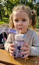 Kids Water Bottle 750ML  Drinking Bottle with Straw Lid and Carry Strap-Purple