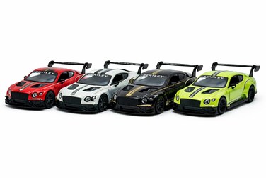 4 pcs 1:38 Scale Bentley GT Racing Diecast Car &ndash; Pull Back &amp; Go with Opening Doors
