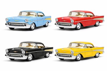 4pcs 1:40 Scale 1957 Chevrolet Bel Air Diecast Model Car &ndash; Classic Vintage Collectible