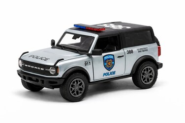 1:34 Scale 2022 Ford Bronco Police/Firefighter edition Diecast Model Car-Silver
