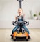 Kids Ride On Car with Music, Manual Push Ride-On Toy Car with Steering Wheel and Parent Handle, Toddler Foot to Floor Ride Car for Boys &amp; Girls-Orange