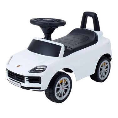 Kids Manual Push Ride-On Car with Musical Steering Wheel, Storage Space &amp; Anti-Roll Over Stopper, Safe &amp; Fun Ride for Toddlers-White