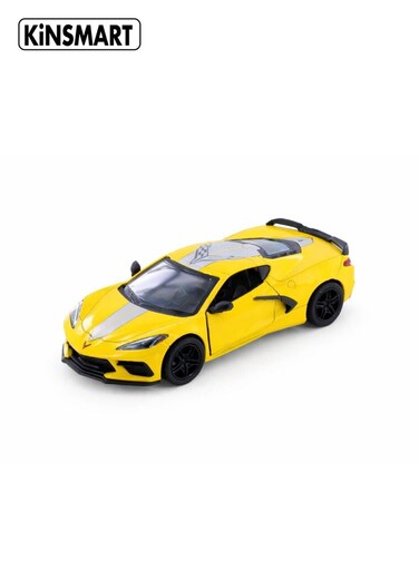 1:36 Scale 2021 Chevrolet Corvette Die-Cast Model Car with Openable Doors, Pullback Action and Detailed Interior &ndash; Collectible Toy for Kids &amp; Car Enthusiasts