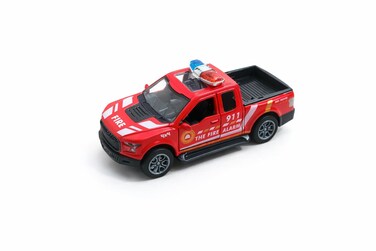 Police Pickup Truck Die-Cast Toy Car with Light Bar, Detailed Design and Smooth Rolling Wheels