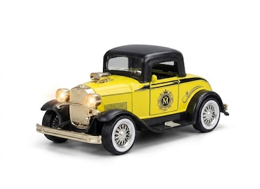 Vintage Die-Cast Classic Car Toy 1:36 Scale with Light &amp; Music, Pull Back Action, Openable Doors, Kids Collectible Model Car