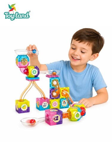 Magnetic Marble Run Building Set for Kids &ndash; STEM Learning Construction Toy with Balls, Tracks &amp; Connectors, Creative Educational Playset