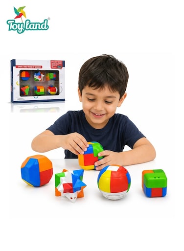 Kids Puzzle Cube Set &ndash; Colorful Brain Teaser Toys with Multiple Shapes, Educational Skill Development Toy for Children