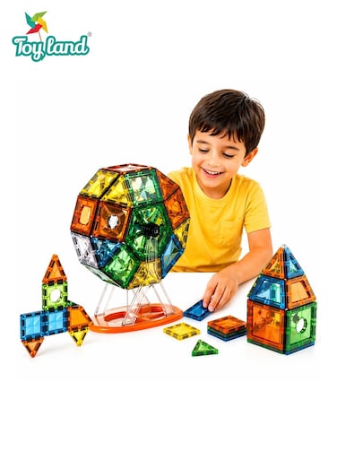 Magic Magnetic Blocks 55 PCS &ndash; STEM Educational Building Set with Strong Magnets, Creative Construction Toy for Kids