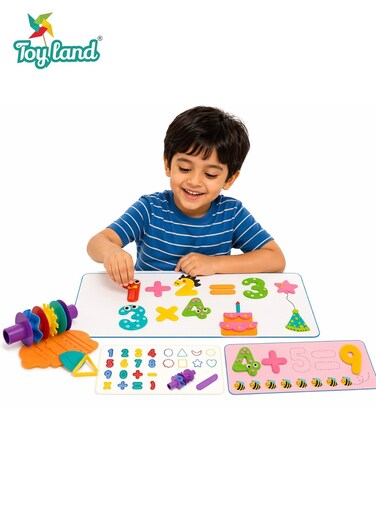 Kids Mathematics &amp; Shape Learning Dough Set &ndash; Educational Play Dough Kit with Numbers, Shapes &amp; Tools for Creative Learning