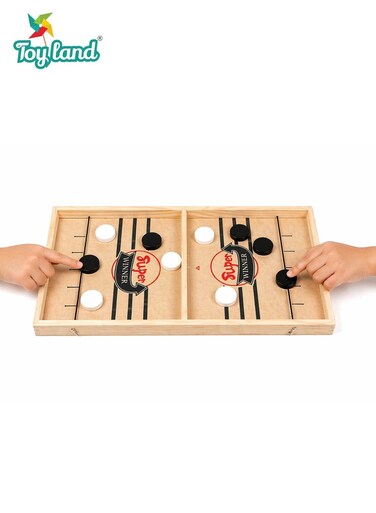 Hand Catapult Chess Game &ndash; Fast Sling Puck Wooden Board Game for Kids &amp; Family, 2 Player Strategy Game