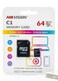 Hikvision C1 64GB MicroSDXC Memory Card V30 with Adapter &ndash; High Speed Storage up to 92MB/s