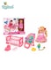 Baby Doll Play Set with Rocking Cradle, Feeding Seat and Toy Accessories for Kids