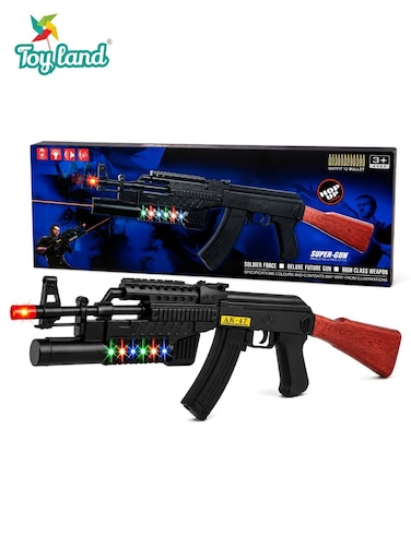 Military Toy Rifle with Light and Sound Effects &ndash; Pretend Play Action Gun for Kids Boys 3+ Years