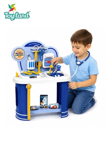 Kids Doctor Play Set with Medical Station &ndash; Pretend Play Medical Kit for Children, Role Play Doctor Toy with Stethoscope, Medical Tools &amp; Storage Shelf, Educational Toy for Boys &amp; Girls 3+ Years