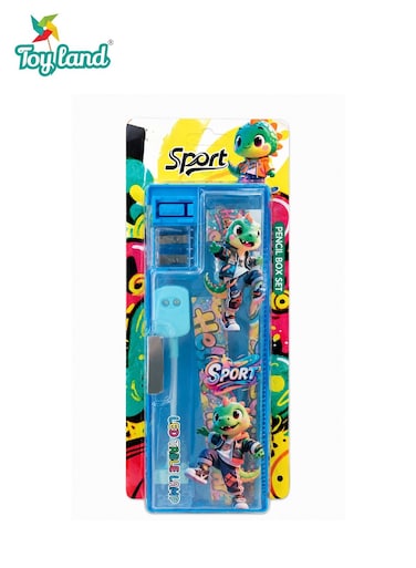 Basketball Theme Pencil Box Set with LED Table Lamp, Sharpener and Stationery Accessories for Kids School Use