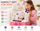 Kids Double-Sided Magnetic Drawing Board Easel with Alphabet &amp; Number Magnets, Whiteboard, Markers and Storage Tray &ndash; Educational Learning Board for Toddlers